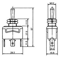 INTERRUPTOR 3P, CON RETORNO, (ON)-OFF-(ON), 250V. 15A