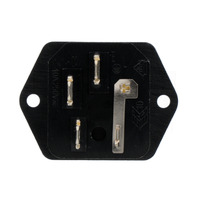 BASE CHASIS C14 MACHO, 250V/10A, CON PORTA FUSIBLES