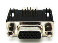 15P HD SUB-D HEMBRA ACODADO, CONECTORES DE ALTA DENSIDAD P.C.B.