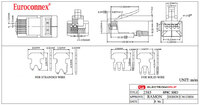 RJ45 Cat.5e FTP(BLINDADO) 8P8C 50U", PARA CABLE RIGIDO