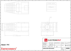  Capuchón protector para conector RJ45 para cable de Ø6mm, Beige