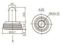 Protector para interruptor de palanca con rosca M6 (⌀6mm)