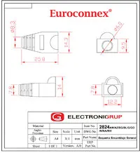 Capuchón protector para conector RJ45 para cable de Ø6mm con burbuja, Amarillo