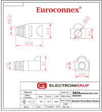 Capuchón protector para conector RJ45 para cable de Ø6mm con burbuja, Azul
