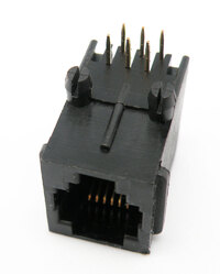 Base RJ12 (6P6C) para PCB, acodada