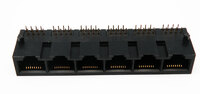 Base 6 x RJ45 UTP 50U" (8P8C) para PCB, acodada