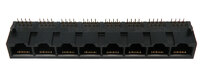 Base 8 x RJ45 UTP 50U" (8P8C) para PCB, acodada