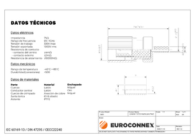 Conector 1.6/5.6 Macho CRIMPAR, para RG-179 / FLEX 2
