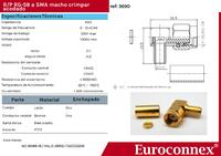 RG58 / LMR200, R/P SMA Macho crimpar, acodado