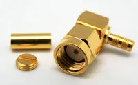 RG174 / LMR100, R/P SMA MACHO CRIMPAR, ACODADO