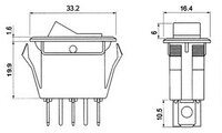 INTERRUPTOR LUMINOSO 3P. (SPST) ON-OFF,  250V. 10A, COLOR AMARILLO