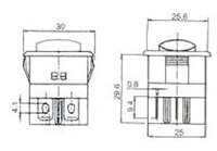 INTERRUPTOR LUMINOSO 4P. (DPST) ON-OFF, 250V. 16A, COLOR ROJO