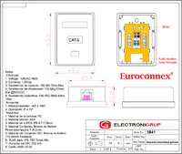Cat.6 CAJA SUPERFICIE SEMI-BLINDADA, 1-SALIDA, RJ45, 50U"