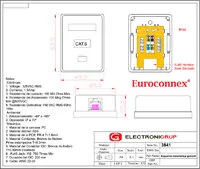 Cat.6 CAJA SUPERFICIE SEMI-BLINDADA, 1-SALIDA, RJ45, 50U"