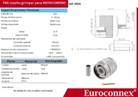 RG174/LMR100 TNC Macho Crimpar, PTFE