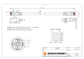 Cat.6 SSTP(SFTP) LSZH, 27AWG, 0.5m, Gris LSZH