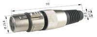 3p XLR Hembra Aerea, Linea Negra