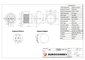 Pulsador 16mm con enclavamiento[OFF-ON] | Sin gravado