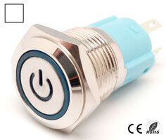 Pulsador 16mm con enclavamiento[OFF-ON] | 12V LED Blanco | Standby symbol