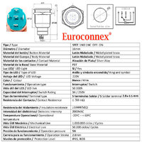 Pulsador 16mm con enclavamiento[OFF-ON] | 220V LED Blanco | Standby symbol