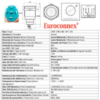 Pulsador 16mm con enclavamiento[OFF-ON] | 24V LED Blanco | Standby symbol
