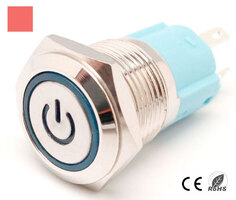 Pulsador 16mm con enclavamiento[OFF-ON] | 24V LED Rojo | Standby symbol