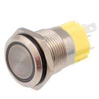 Pulsador 19mm con enclavamiento[OFF-ON] | 12V LED Verde | Sin gravado