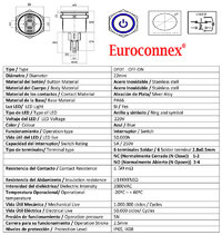 Pulsador 22mm de doble circuito con enclavamiento[OFF-ON] | 220V LED Azul | Standby symbol