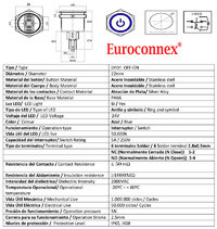 Pulsador 22mm de doble circuito con enclavamiento[OFF-ON] | 24V LED Azul | Standby symbol