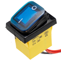 Interruptor IP67 DPST ON-OFF 12V/30A, Azul con LED