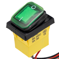 Interruptor IP67 DPST ON-OFF 220V/30A, Verde con LED