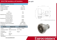 DIN 7/16 Hembra a N Hembra, Adaptador