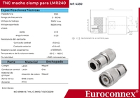 LMR240, TNC Macho Soldar, PTFE