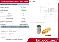 H155, SMA Hembra Crimpar, PTFE