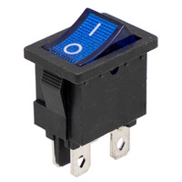 Interruptor luminoso Azul 4P. ON-OFF, 12V