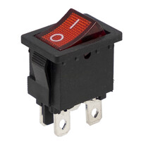 Interruptor luminoso Rojo 4P. ON-OFF, 12V