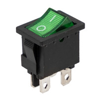 Interruptor luminoso Verde 4P. ON-OFF, 12V