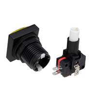 Pulsador estilo Arcade luminoso rojo, 25x25mm, Ø24mm, 16A/250V AC