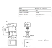Mini interruptor SPST, ON-OFF,  250V. 3A
