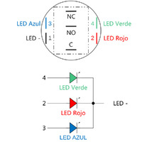 Pulsador 19mm con enclavamiento[OFF-ON] | 12V RGB | Sin gravado