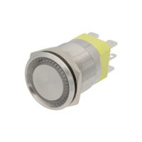 Interruptor Metálico de 22mm LED Azul (12V) para Corrientes de Hasta 20A
