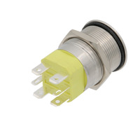 Interruptor Metálico de 22mm LED Azul (12V) para Corrientes de Hasta 20A