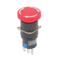 Interruptor parada de emergencia [seta Ø23.6mm, rosca 16mm] ; 1 x NO + 1 x NC