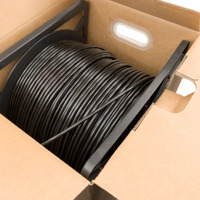 UTP Cat.6 CU (100% Cobre) Exterior 305m, negro, rigido, Pull Box con bobina interna