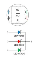 Pulsador 22mm Momentaneo[OFF-(ON)] | 12V RGB | Standby symbol