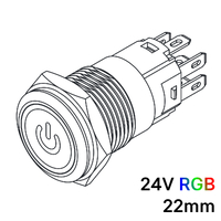 Pulsador 19mm con enclavamiento[OFF-ON] | 24V RGB | Standby symbol