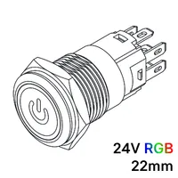 Pulsador 19mm con enclavamiento[OFF-ON] | 24V RGB | Standby symbol