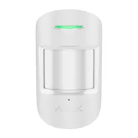 Detector PIR y rotura de cristal - Ajax Superior - Soporte con tornillo de fijación/Pila Panasonic - Certificado Grado 2 - Inalámbrico 868 MHz Jeweller - Rango de detección PIR 12 m - Rango de detección rotura de cristal 9 m