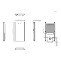 Lector Autónomo LCD 8" táctil de Reconocimiento Facial+PIN+Tarjeta+QR WiFi 2.4GHz IP65
