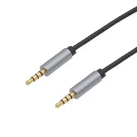 Cable de audio apantallado Jack 4 contactos (TRRS) 3,5 mm macho-macho, 0.5m